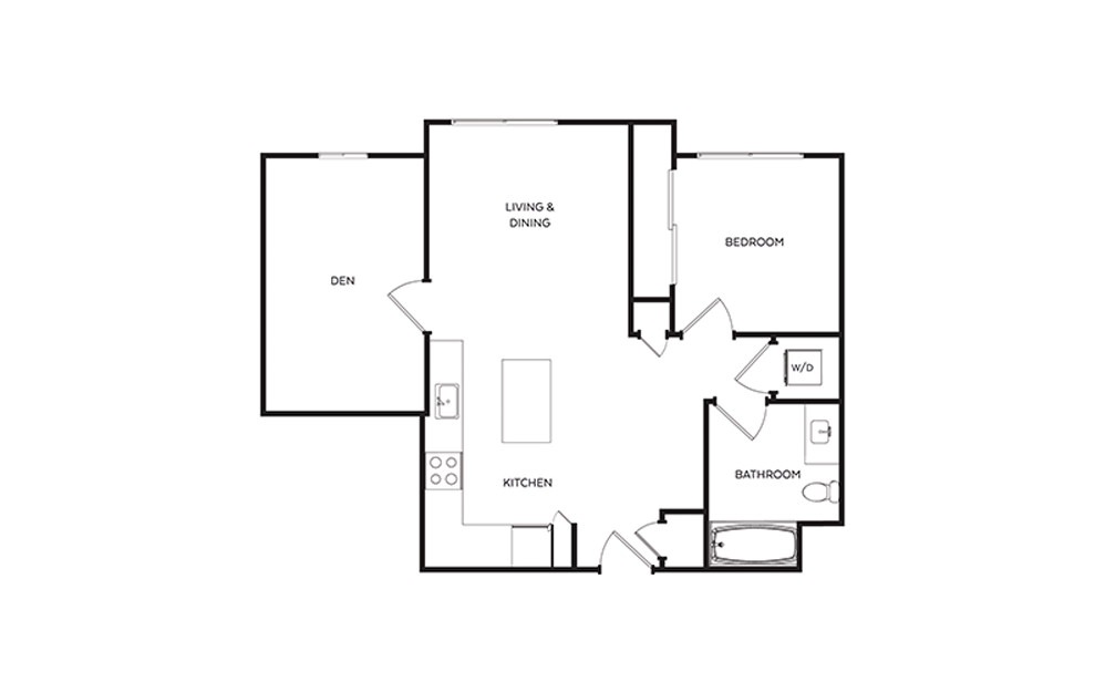 B5.6  - 1 bedroom floorplan layout with 1 bathroom and 809 square feet